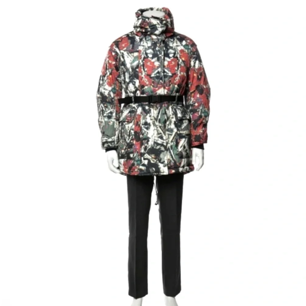 Hunter POPPY IRON/GREEN MARBLE Puffer Jacket Size XS